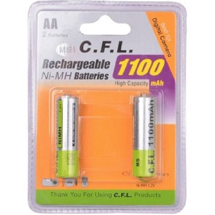 205 باتری قلمی شارژی سی اف ال مدل CFL ظرفیت 1100 میلی آمپر بسته 2 عددی - Image 1