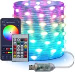 ریسه RGB گیمینگ هوشمند با اتصال USB و بلوتوث – با رقص نور حساس به صدا بسته 10 متری