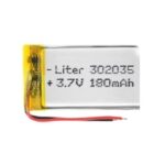 باتری لیتیوم پلیمر 3.7v ظرفیت 180mAh کد 302035