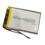 باتری لیتیوم پلیمر 3.7v ظرفیت 750mAh کد 303759